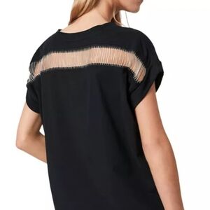 All Saints Black Top with Chain Back Detail/Size M/L/NWT